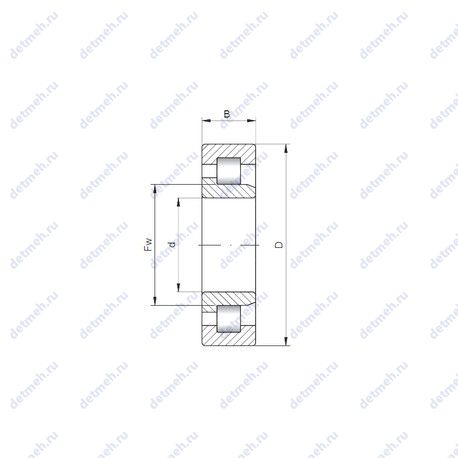 Подшипник NJ3206 чертеж