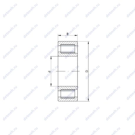 Подшипник NJF2309 V чертеж