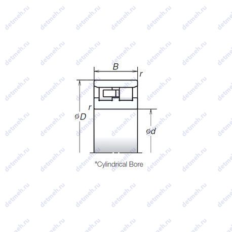 Подшипник NN3006ZTB чертеж