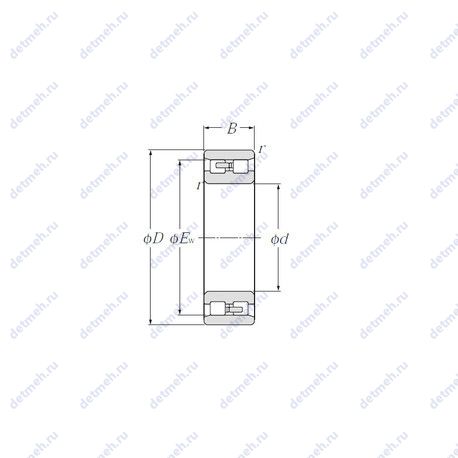 Подшипник NN3010/W33 чертеж