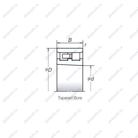 Подшипник NN3024MBKR чертеж