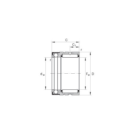 Подшипник NX 10 Z чертеж