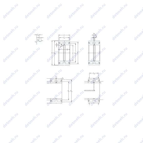 Подшипник NNF5016ADA-2LSV чертеж