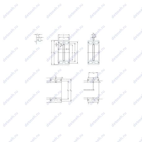 Подшипник NNF5019ADA-2LSV чертеж