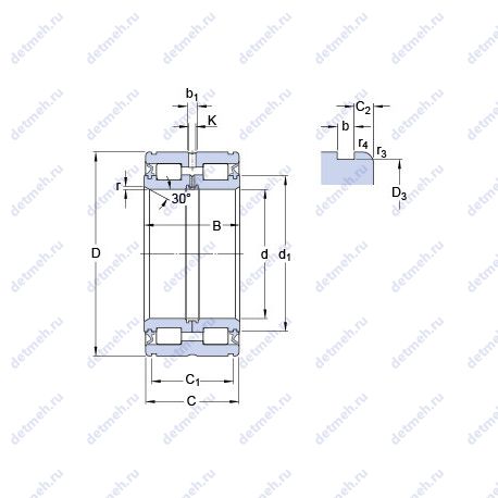 Подшипник NNF 5020 ADA-2LSV чертеж