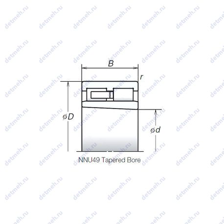 Подшипник NNU4921MBKR чертеж