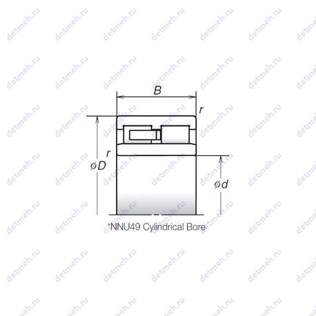 Подшипник NNU4924MB чертеж