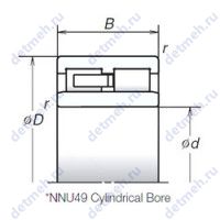 Чертеж подшипника NNU4938MB