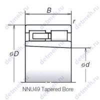 Чертеж подшипника NNU4940MBKR