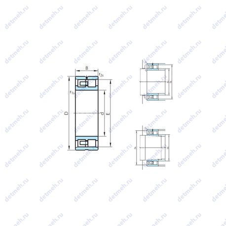 Подшипник NNU4952W33M чертеж