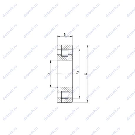 Подшипник NP202 E чертеж