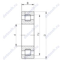 Чертеж подшипника NP215 E