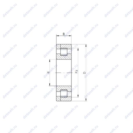 Подшипник NP3220 чертеж