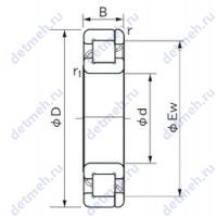 Чертеж подшипника NP 405