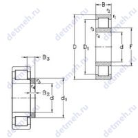 Чертеж подшипника NU1056-MA6+HJ1056