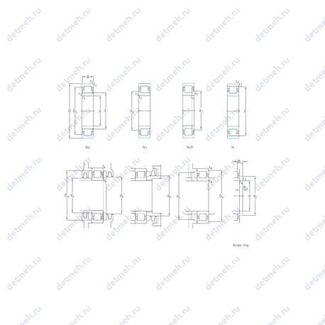 Подшипник NU1056ML чертеж