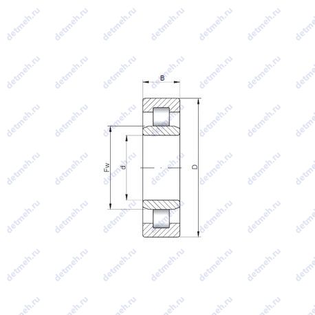 Подшипник NU203 E чертеж