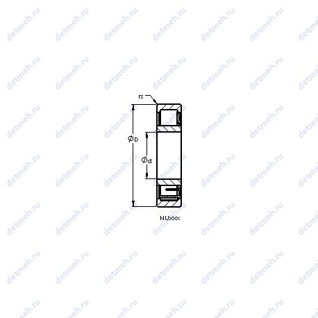 Подшипник NU203 EM1A чертеж