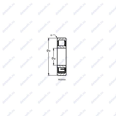 Подшипник NU204E чертеж