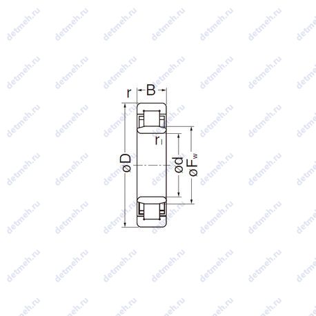 Подшипник NU205EG чертеж