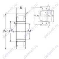 Чертеж подшипника NU 207 EW