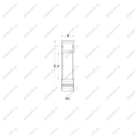 Подшипник NU 212 чертеж