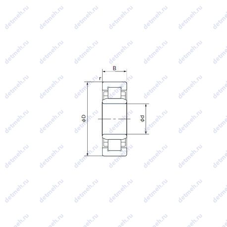 Подшипник NU214T чертеж