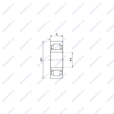 Подшипник NU219TS чертеж