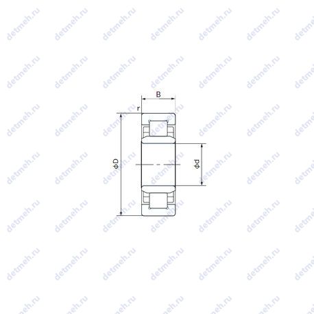 Подшипник NU220T чертеж