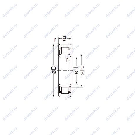 Подшипник NU2210EG чертеж