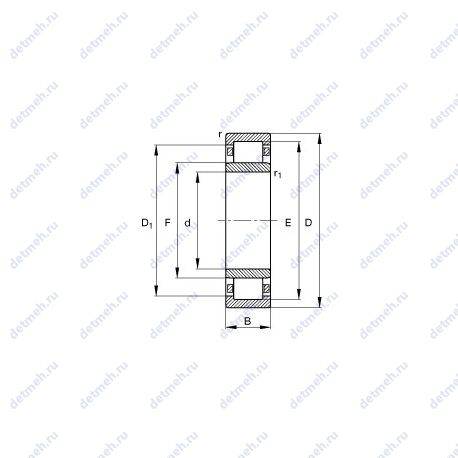 Подшипник NU2230-E-M1 чертеж