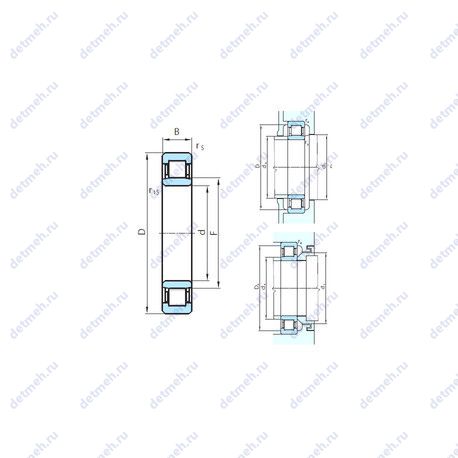 Подшипник NU2280 чертеж