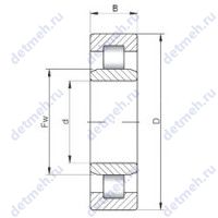 Чертеж подшипника NU2308E