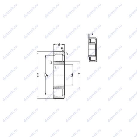 Подшипник NU2336-E-M6 чертеж