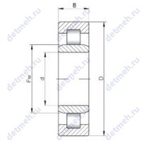 Чертеж подшипника NU238