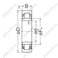 Чертеж подшипника NU308EG