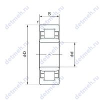 Чертеж подшипника NU316TSL