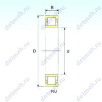 Чертеж подшипника NU 39/1060M