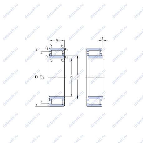 Подшипник NUH 2244 ECMH/PEX чертеж