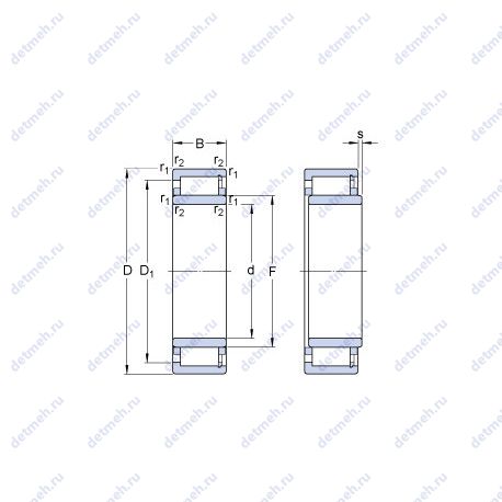 Подшипник NUH 2248 ECMH/PEX чертеж