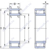 Чертеж подшипника NUH 2348 ECMH/PEX