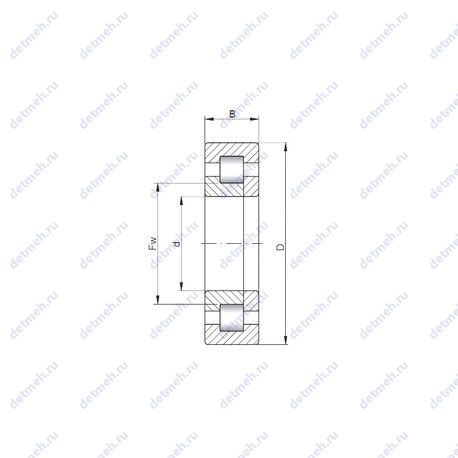 Подшипник NUP1010 чертеж