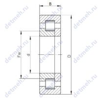 Чертеж подшипника NUP1052