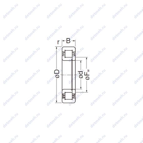 Подшипник NUP205EG чертеж