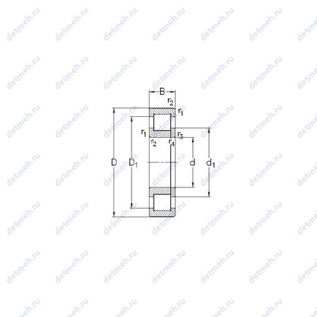 Подшипник NUP210-E-M6 чертеж