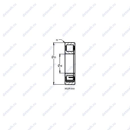 Подшипник NUP215E чертеж