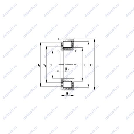 Подшипник NUP2228-E-M1 чертеж