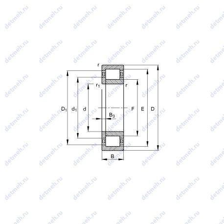 Подшипник NUP2230-E-M1 чертеж
