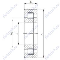 Чертеж подшипника NUP2238