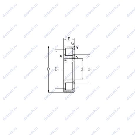 Подшипник NUP226-E-M6 чертеж